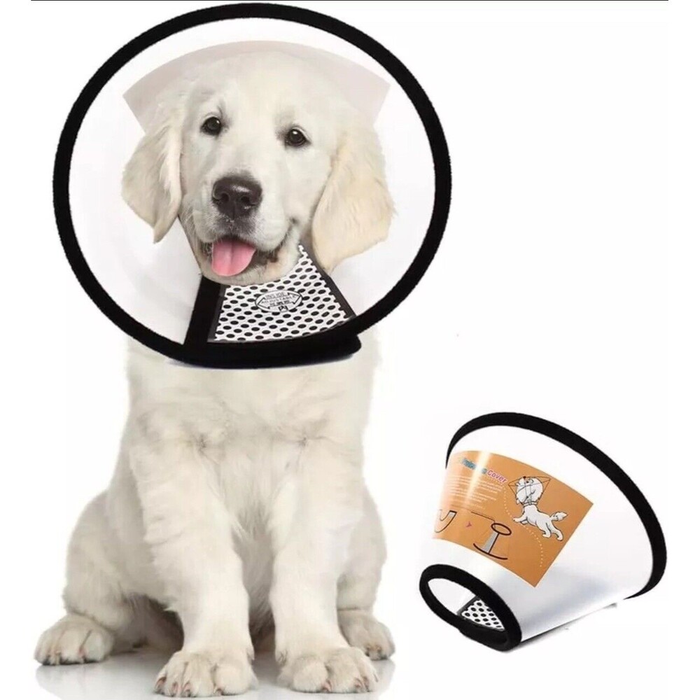 Plastic Pet Recovery Collars & Cones for Dog Translucent Small Neck 11.4”-14.2”